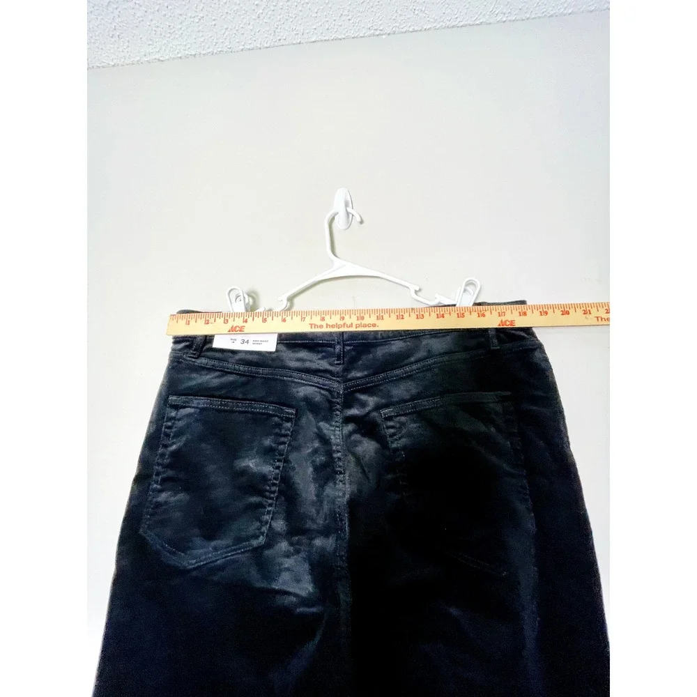Nwt Loft Pants Women's 34 Blue Velvet Straight Leg Dark Wash‎ High Waist Skinny